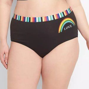 NWT Lane Bryant Cacique Cotton Full Brief Love Rainbow Pride Panties